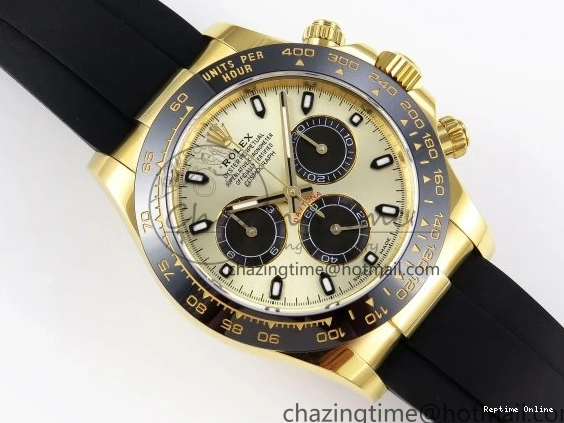 0420 DAYTONA 116518 APSF 1:1 BEST EDITION YG BLACK DIAL ON OYSTERFLEX RUBBER STRAP SH OnTrend 1784